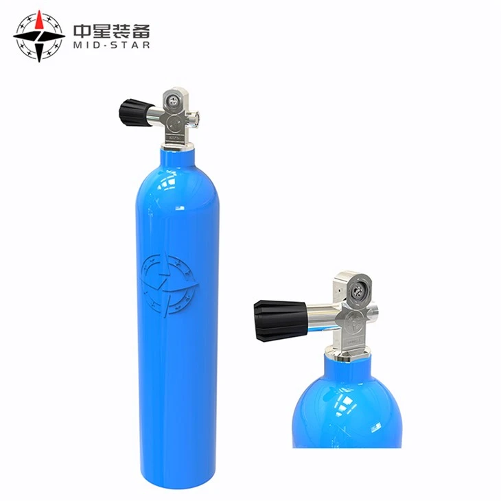 Blue aluminum cylinder scuba tank with Pro Valve Black